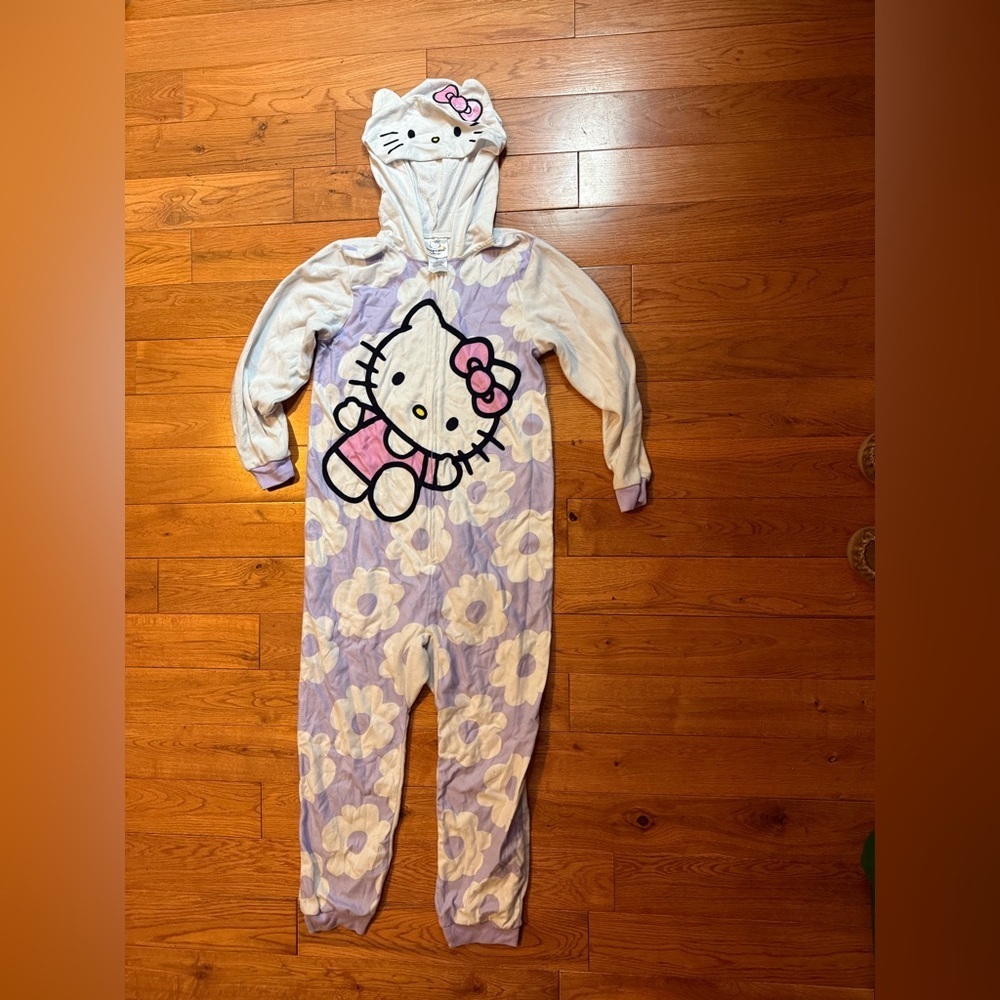 Hello Kitty Girl’s Hooded One Piece Pajama